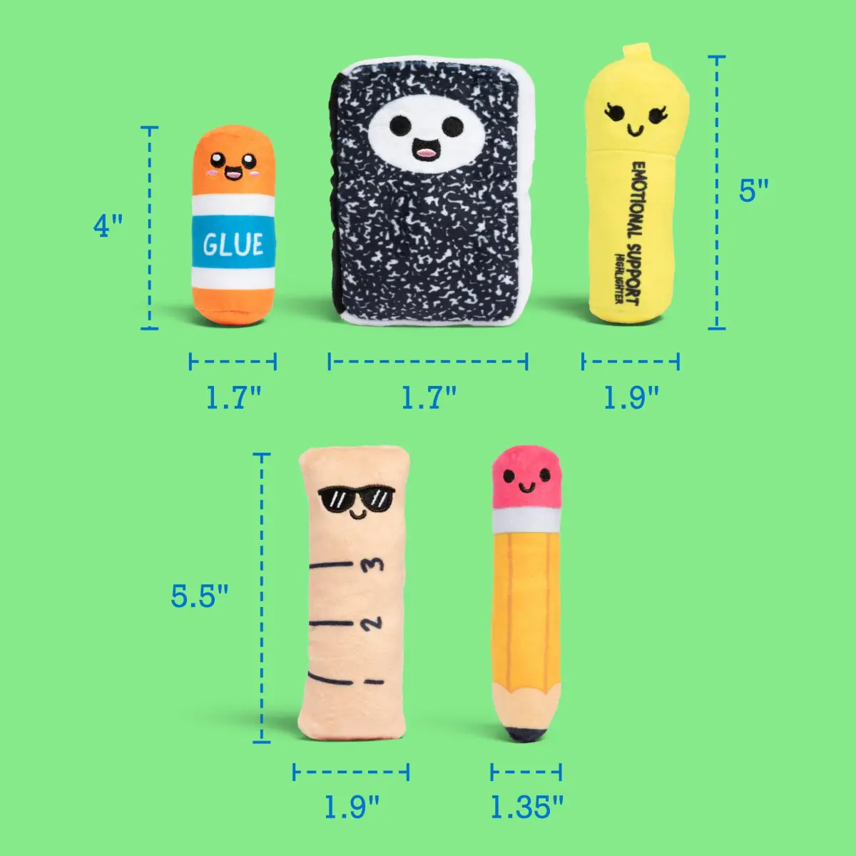 WHAT DO YOU MEME? Emotional Support School Supplies Plush Set with Basket | 6 Pieces, Polyester - view 4