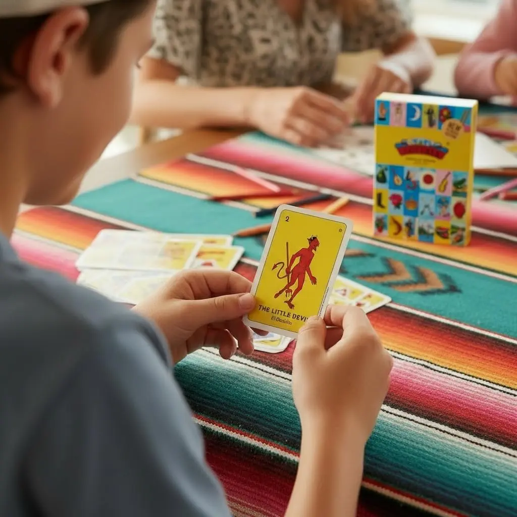 Loteria Game (Bilingual Edition) | Family & Educational Mexican Bingo for Kids & Adults, 54 Cards, 8 Reversible Boards, 108 Tokens - view 7