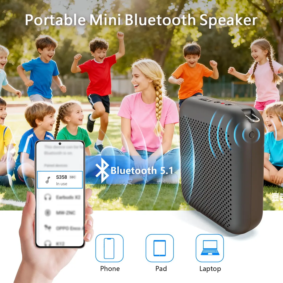 Norwii 15W Portable Voice Amplifier with Bluetooth Speaker & Dual Mics | 30m Wireless Range, 12-Hr Battery - view 6