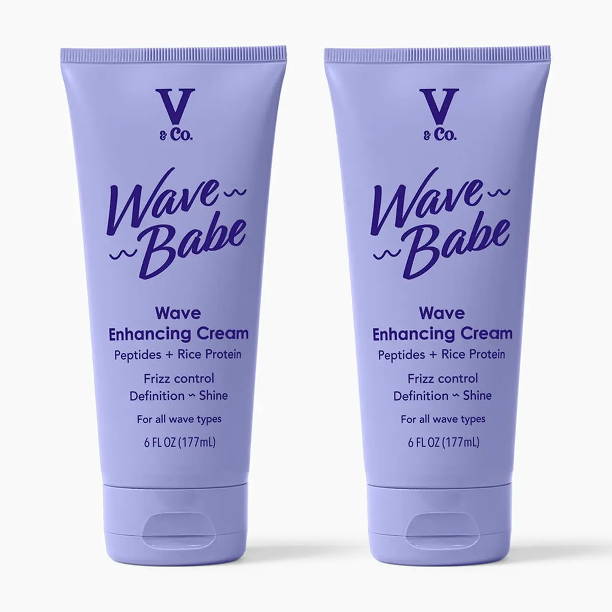V&CO Wave Babe Wave Enhancing Cream (2 Pack) – Wavy Hair, Anti Frizz & Hydrating, 12 oz - main product image