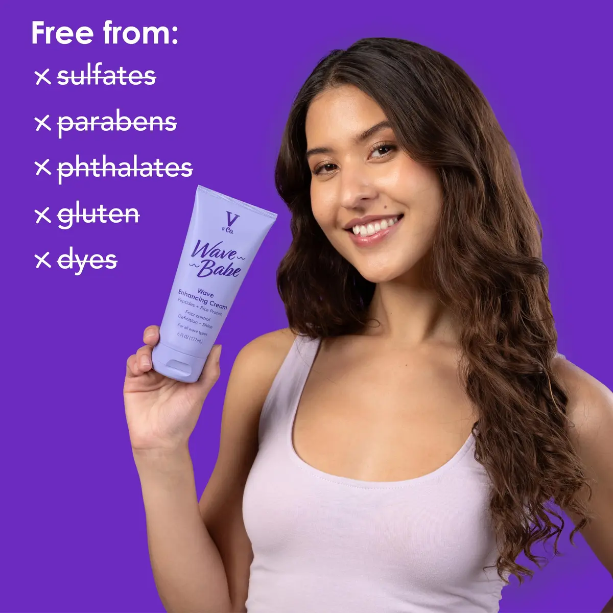 V&CO Wave Babe Wave Enhancing Cream (2 Pack) – Wavy Hair, Anti Frizz & Hydrating, 12 oz - view 4