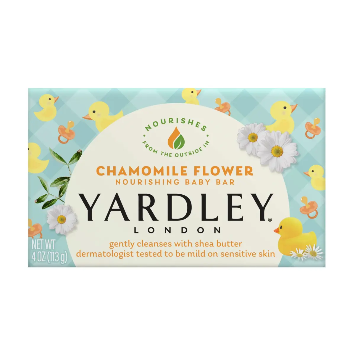Yardley London Moisturizing Bath Bar Soap for Sensitive Skin, Chamomile Flower 113g (4 Oz) | Gentle Plant-Based Ingredients - main product image