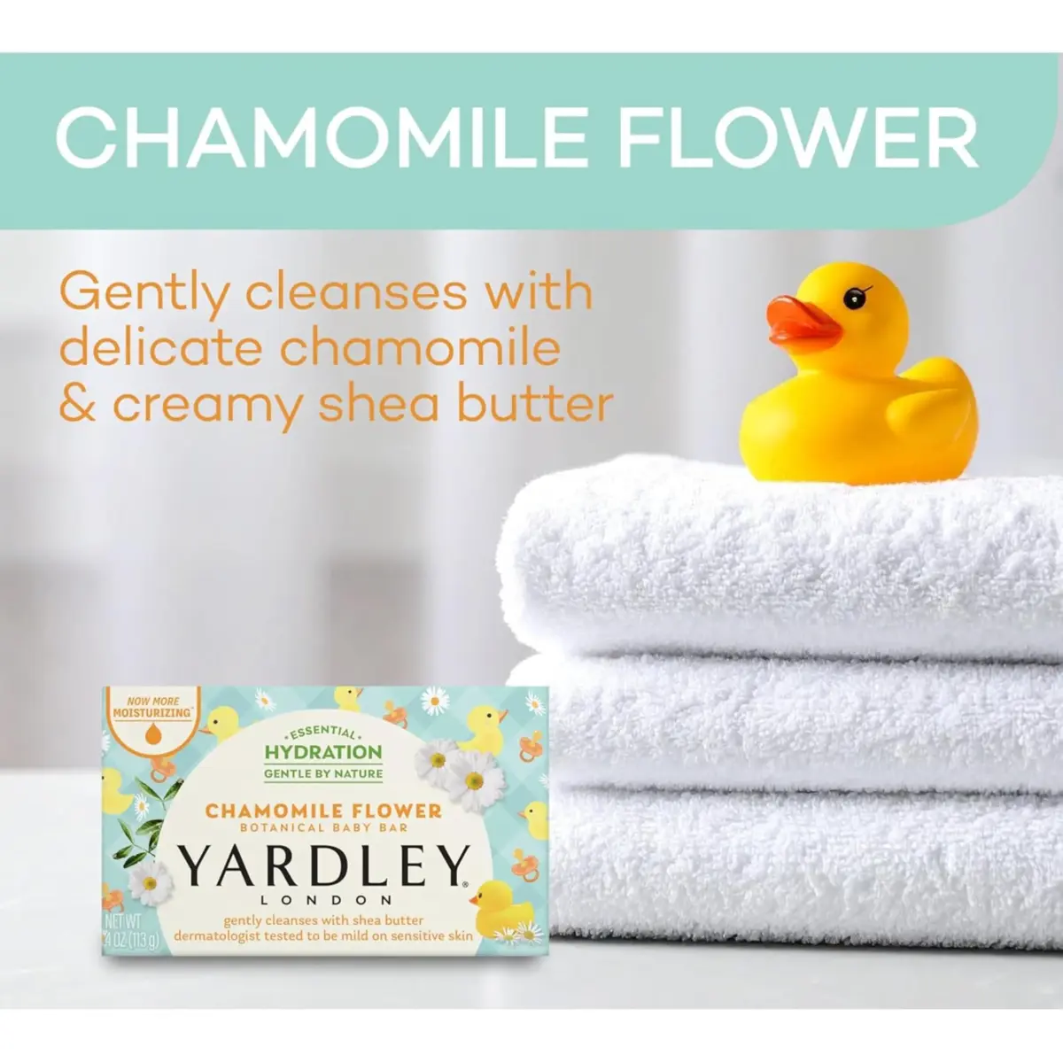 Yardley London Moisturizing Bath Bar Soap for Sensitive Skin, Chamomile Flower 113g (4 Oz) | Gentle Plant-Based Ingredients - view 3