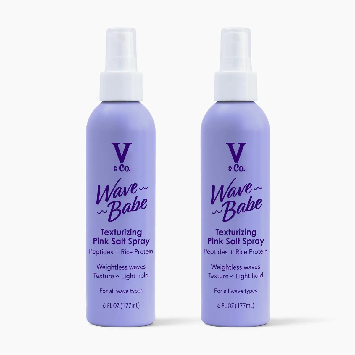 V&CO. Wave Babe Pink Salt Texturizing Spray 12 oz | Beach Wave & Volumizer for Wavy Hair - main product image