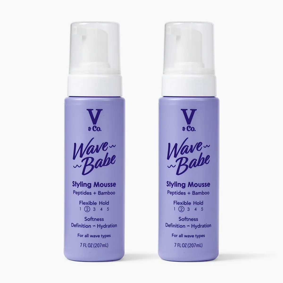 V&Co. Wave Babe Styling Mousse (2 Pack) – Lightweight Frizz Control & Volume for Wavy Hair - main product image