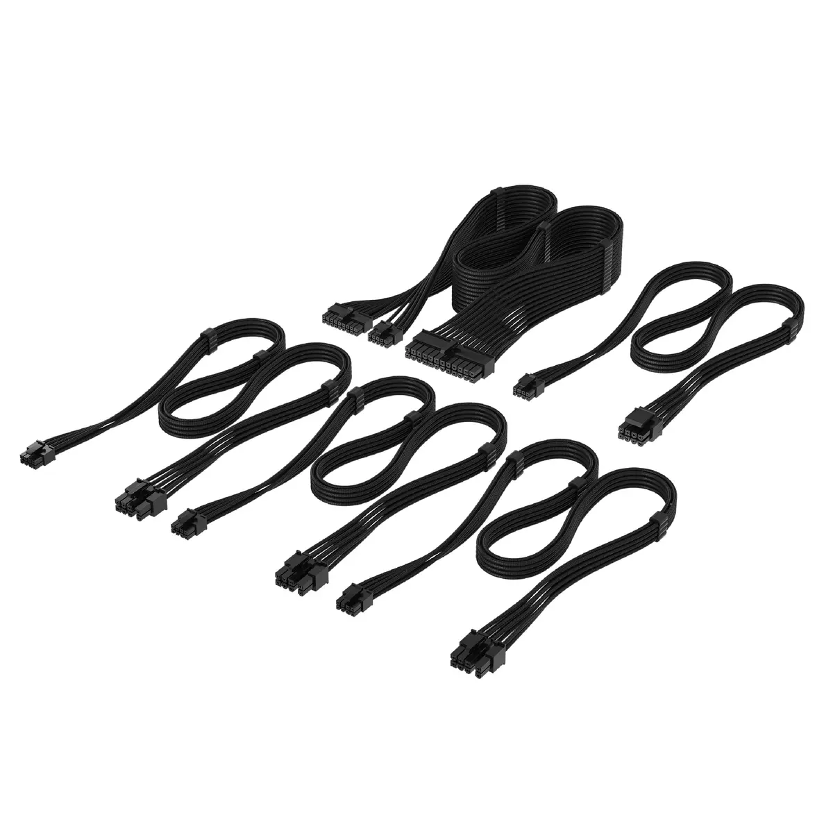 Corsair Elite Premium Type 4 Individual Sleeved PSU Cable Kit – Low-Profile Paracord, Black, 61cm | Compatible with Type 4 PSUs - main product image