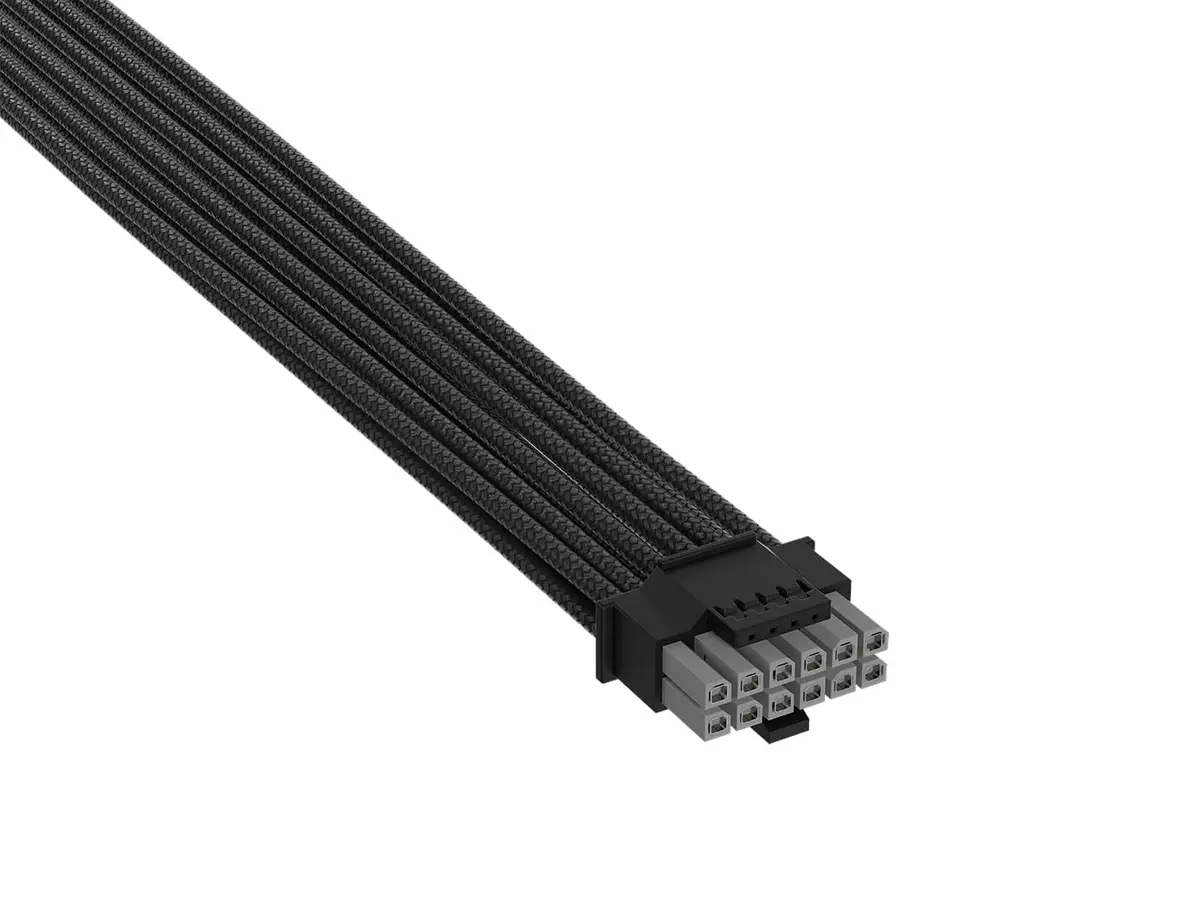 Corsair Elite Premium Individually Sleeved PCIe 12V-2x6 to PCIe 12V-2x6 600W PSU Cable – Triple-Mesh Paracord Sleeve, Low-Profile Cable Combs, Compatible with 12V-2x6 PSUs – Black - view 2