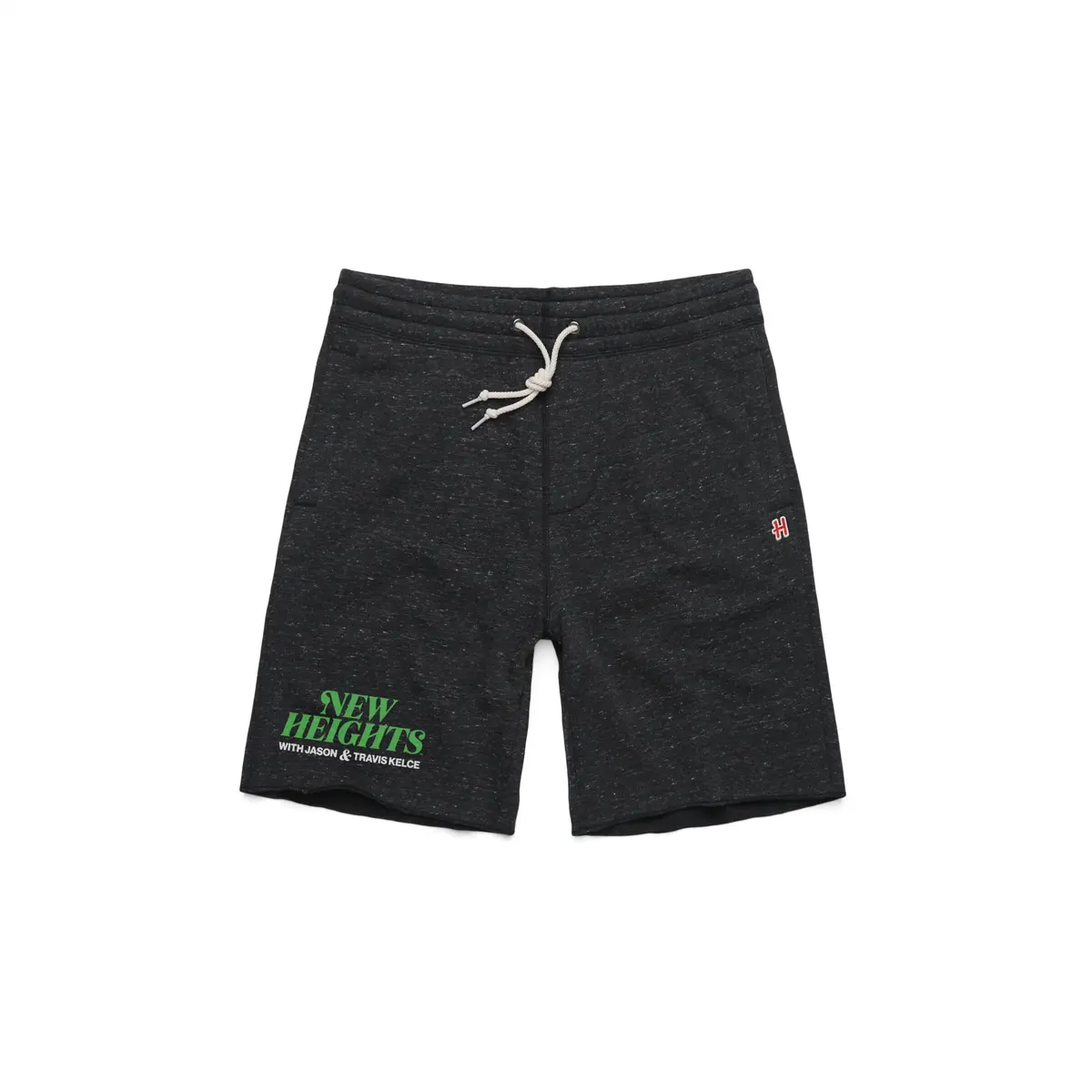 New Heights Men’s Classic Logo Sweat Shorts | Relaxed Fit, Cotton-Poly Rayon Blend, Charcoal, 8" Inseam - main product image