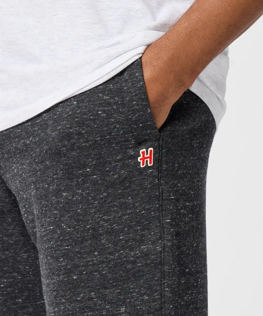 New Heights Men’s Classic Logo Sweat Shorts | Relaxed Fit, Cotton-Poly Rayon Blend, Charcoal, 8" Inseam - view 2