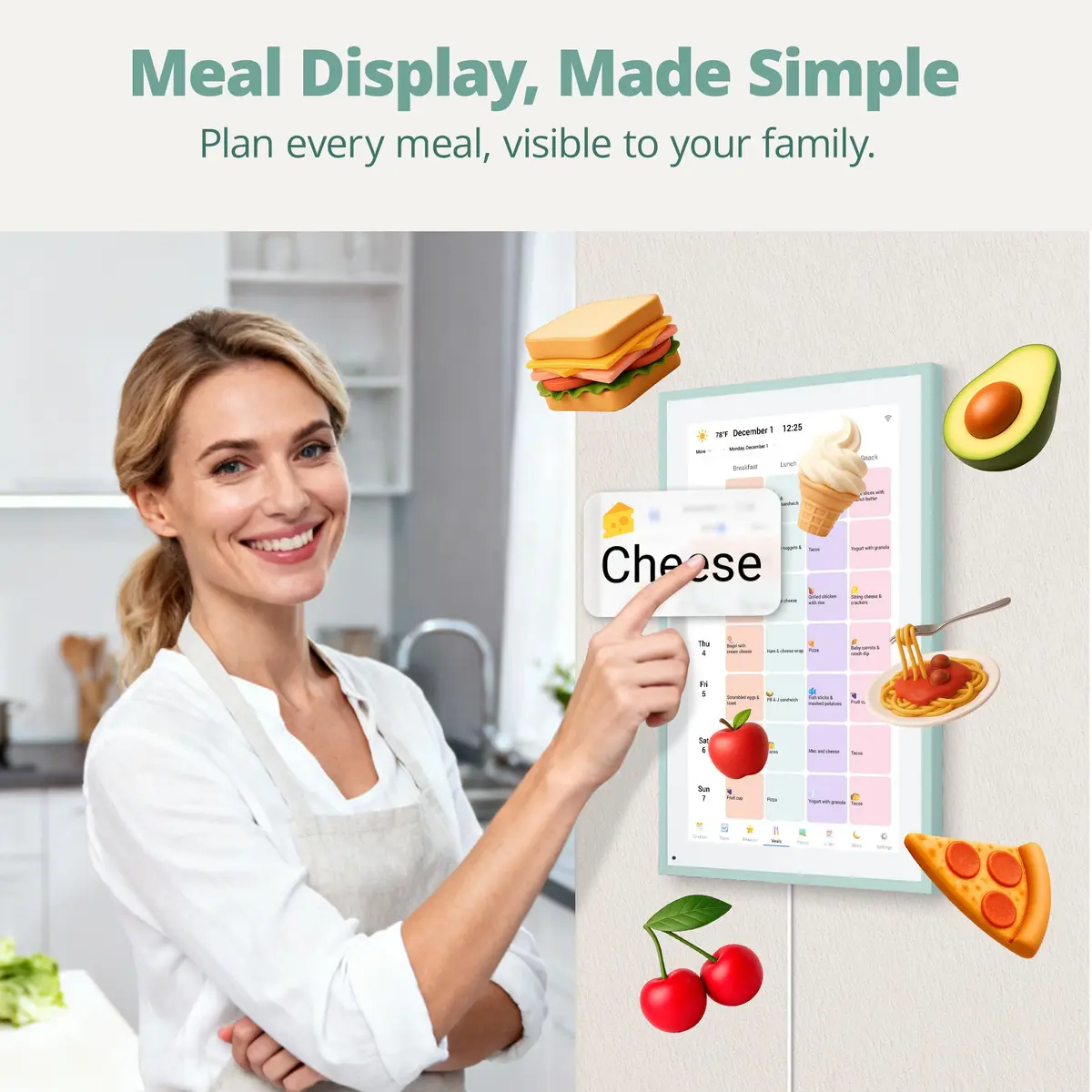 Dragon Touch 15.6 inch Digital Calendar & Chore Chart | Touchscreen Family Planner, Digital Picture Frame in Green - view 5