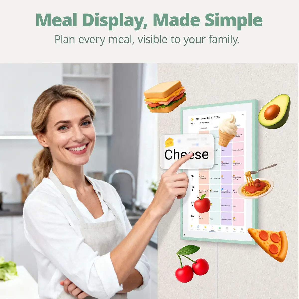 Dragon Touch 15.6 inch Digital Calendar & Chore Chart - Touchscreen Family Planner, Digital Picture Frame for Mom, Women, Christmas & Weddings Mint Green - view 4
