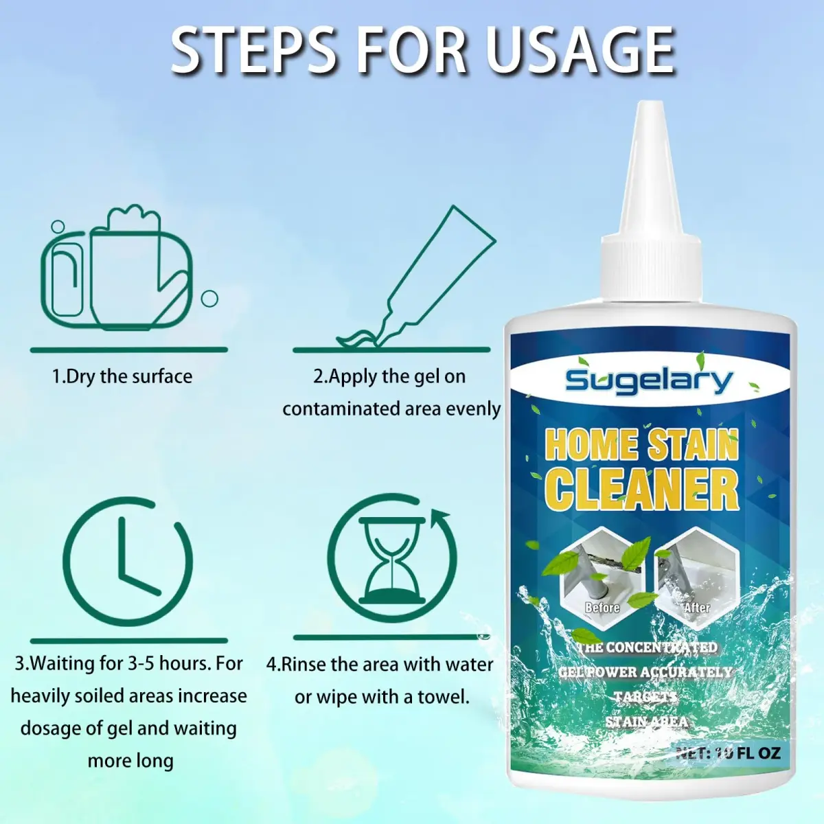 Sugelary Gel Mold Stain Cleaner 295ml (10 fl oz) | Tough on Mold & Mildew in Indian Homes - view 5