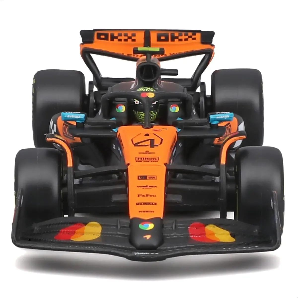 Bburago 1:43 Race Formula McLaren MCL39 w/Helmet (2025) Norris #4 | Highly detailed die-cast replica for collectors and kids - view 5