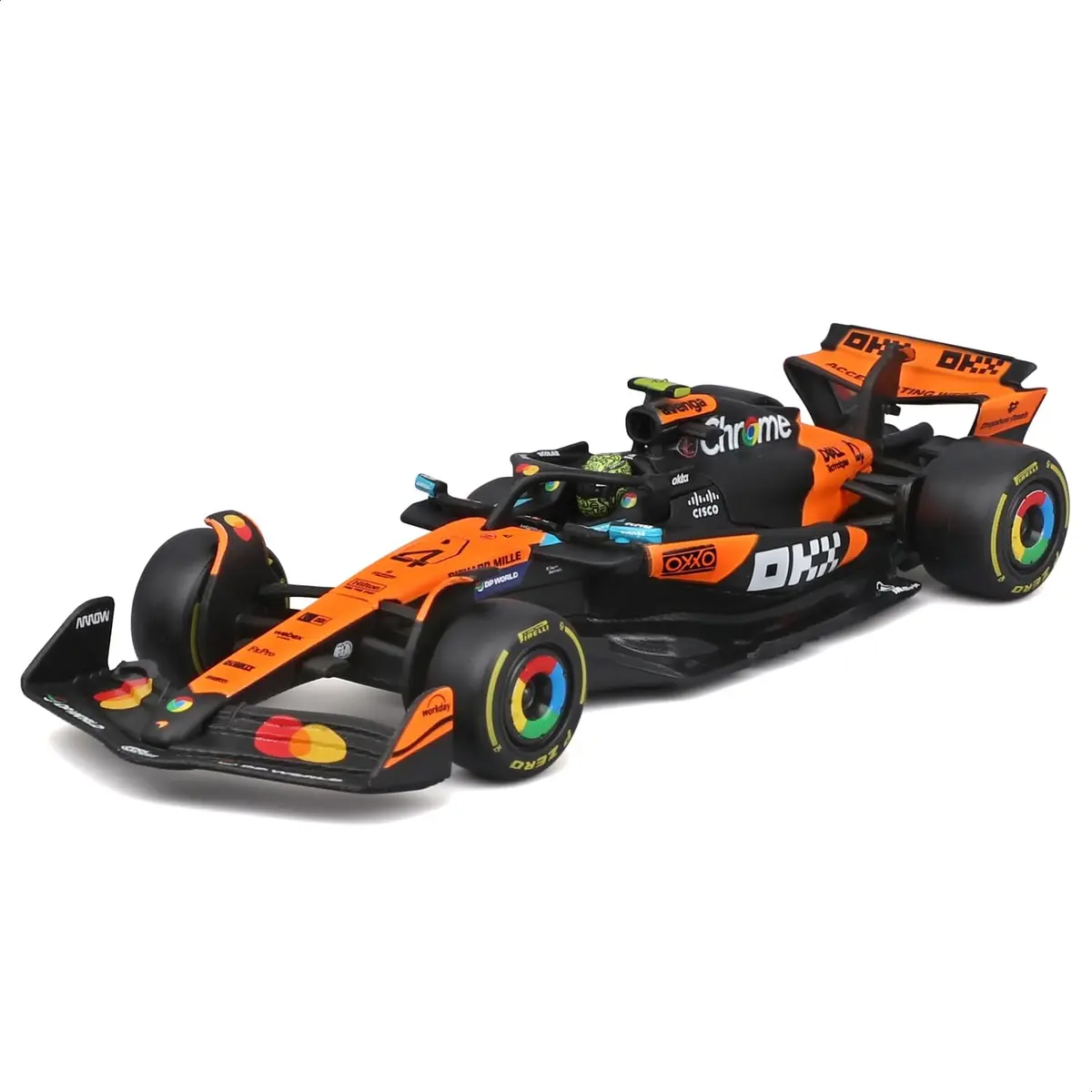 Bburago 1:43 Race Formula McLaren MCL39 w/Helmet (2025) Norris #4 | Highly detailed die-cast replica for collectors and kids - view 9