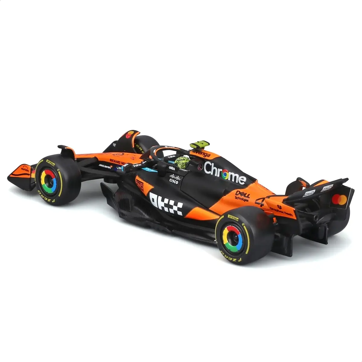 Bburago 1:43 Race Formula McLaren MCL39 w/Helmet (2025) Norris #4 | Highly detailed die-cast replica for collectors and kids - view 4