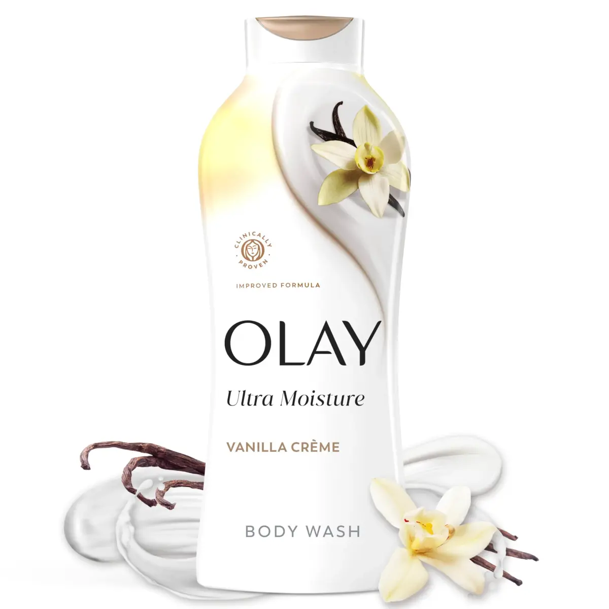 Olay Ultra Moisture Body Wash Vanilla Creme 650ml (22 fl oz) | Vitamin B3 & Hyaluronic Blend for All Skin Types - main product image