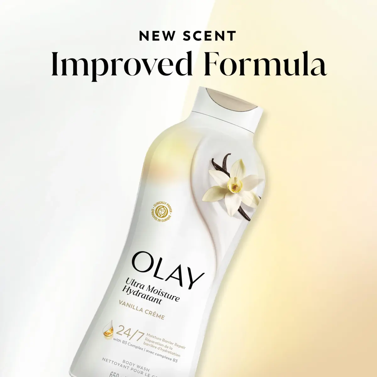 Olay Ultra Moisture Body Wash Vanilla Creme 650ml (22 fl oz) | Vitamin B3 & Hyaluronic Blend for All Skin Types - view 8