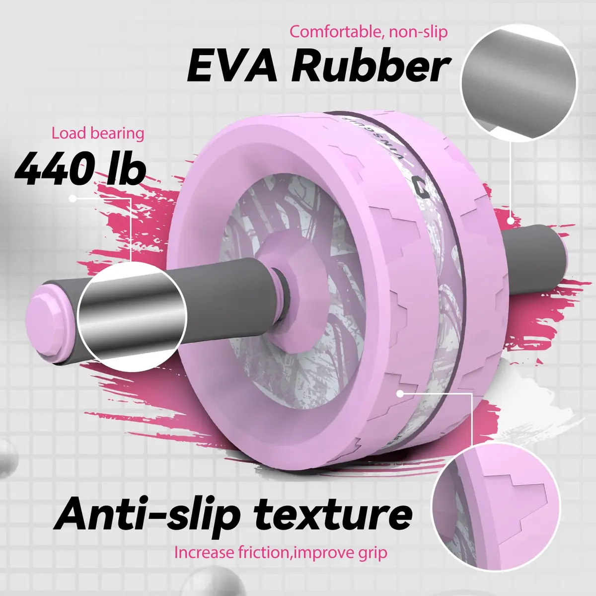 VINSGUIR Ab Roller Wheel for Home Gym with Knee Pad | Core & Abs Workout Equipment - view 5