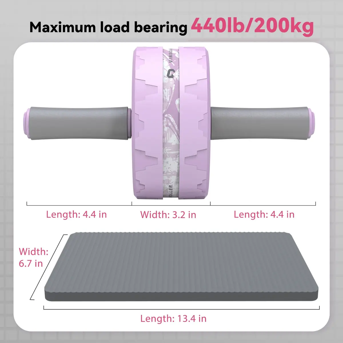 VINSGUIR Ab Roller Wheel for Home Gym with Knee Pad | Core & Abs Workout Equipment - view 7