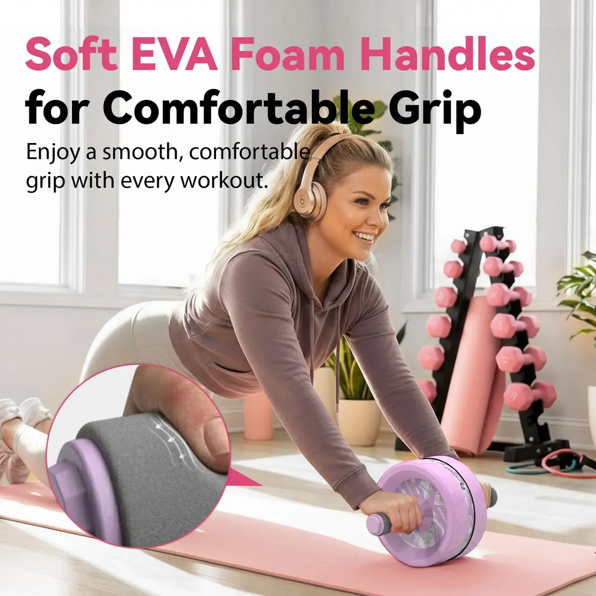 VINSGUIR Ab Roller Wheel for Home Gym with Knee Pad | Core & Abs Workout Equipment - view 3