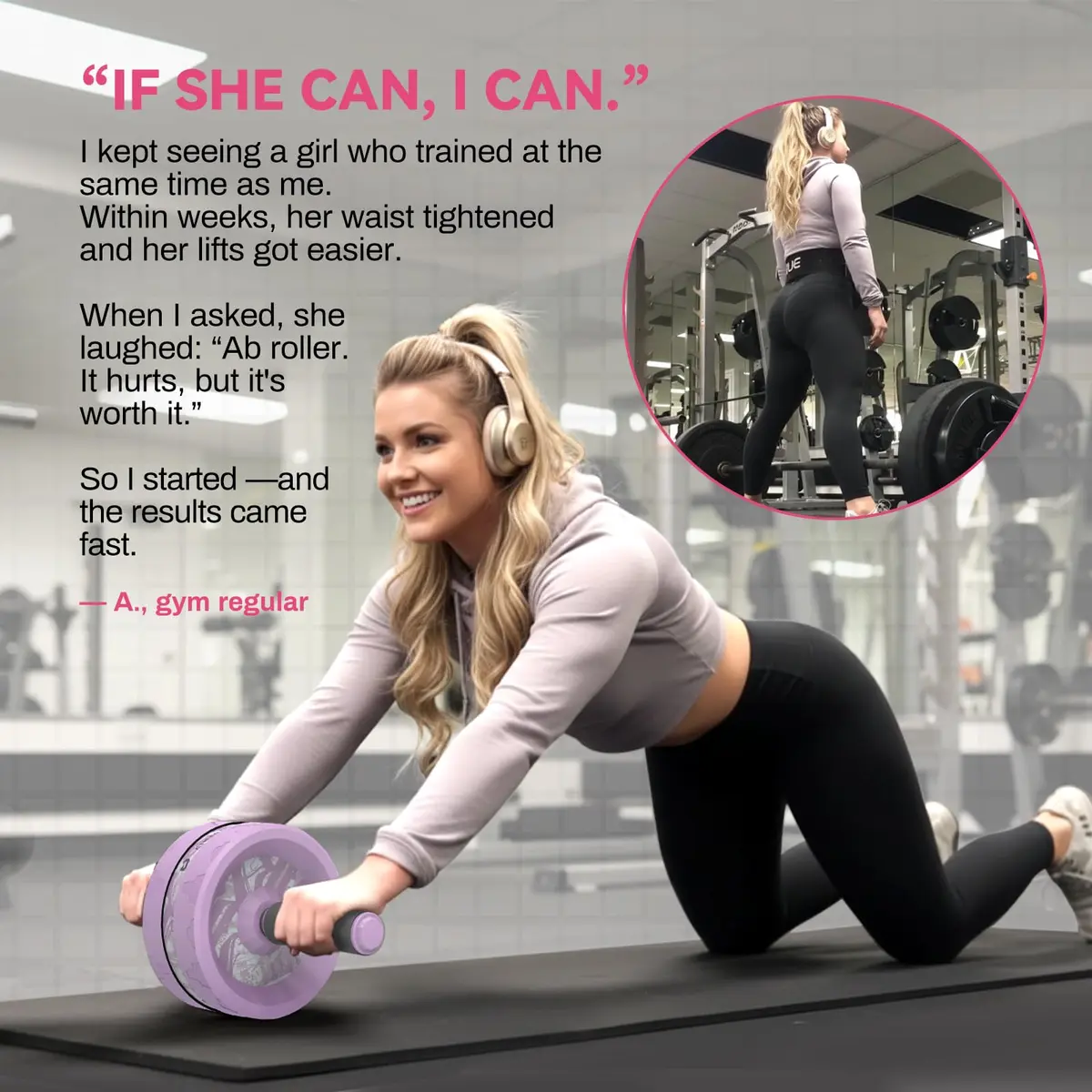 VINSGUIR Ab Roller Wheel for Home Gym with Knee Pad | Core & Abs Workout Equipment - view 4