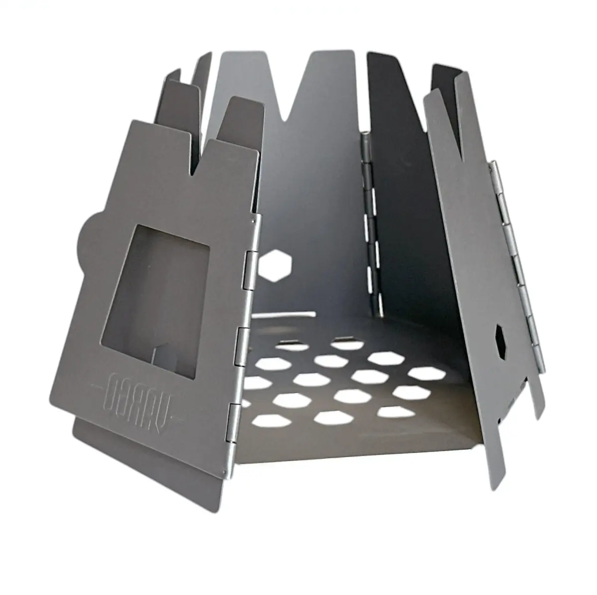 Vargo Hexagon 2 Wood Stove Titanium 5" x 3" x 4" | Portable, Foldable & Efficient - view 2