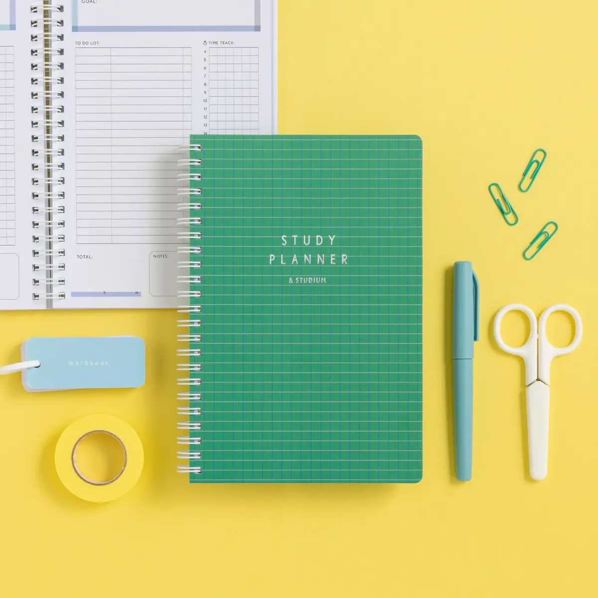 IROHA PUBLISHING GSSD-14 Notebook, Ring Notebook, Study Planner, Daily Plaid, Green Check | 192 Pages, 7.9 x 5.5 Inches - view 7