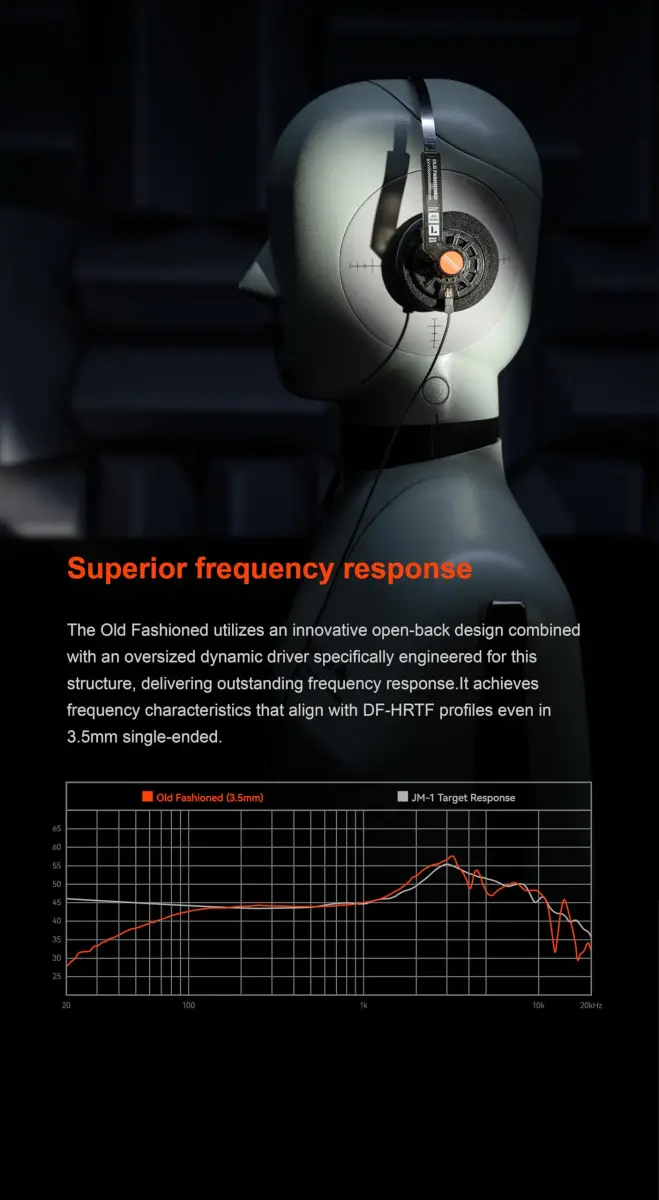 Moondrop Old Fashioned 40mm On-Ear Headphones with 0.78mm 2pin Cable (3.5mm Jack) | Open-Back Retro Design - view 9
