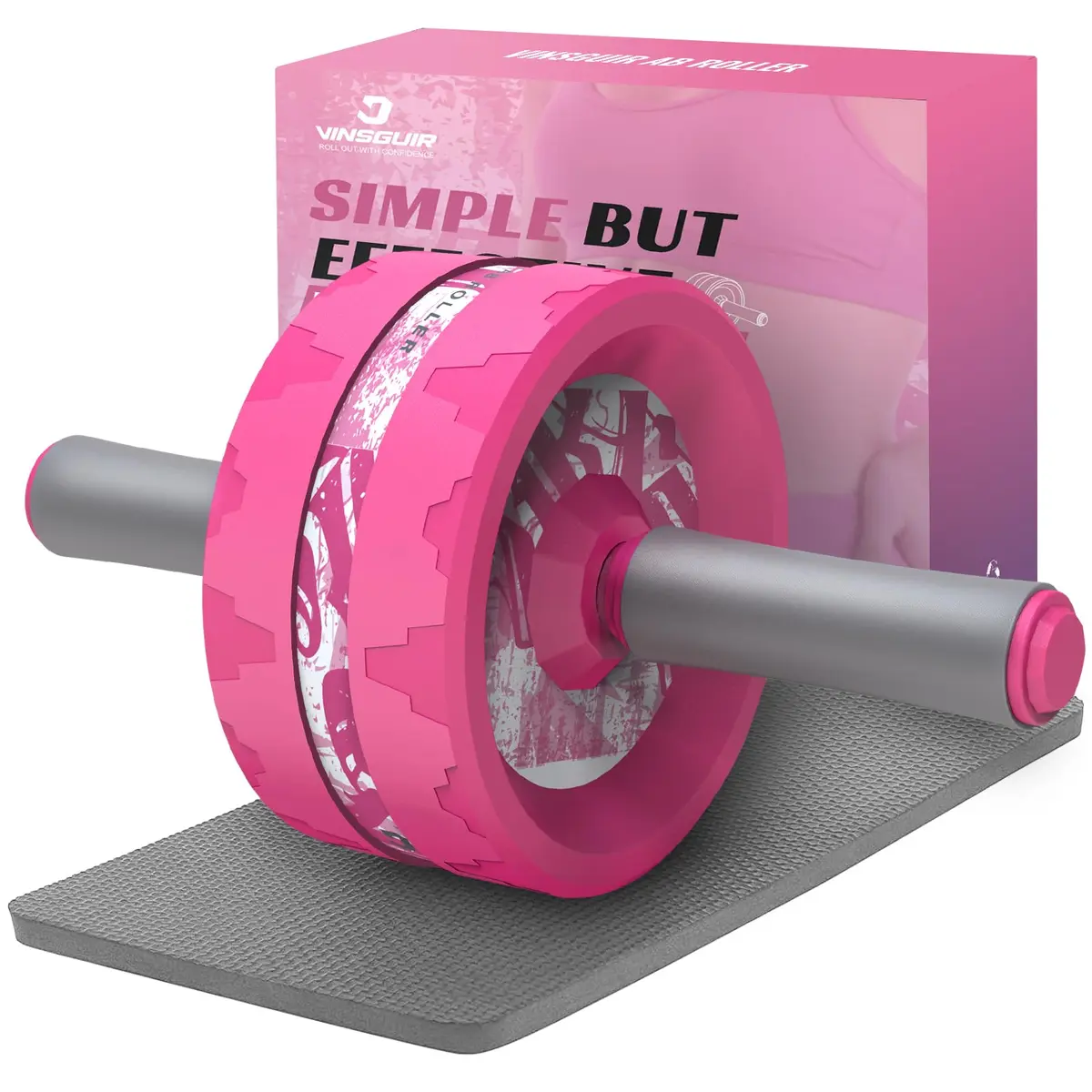 VINSGUIR Ab Roller Wheel for Home Gym, Abs & Core Strength Workout with Knee Pad Set | Portable, Durable & Supportive - main product image
