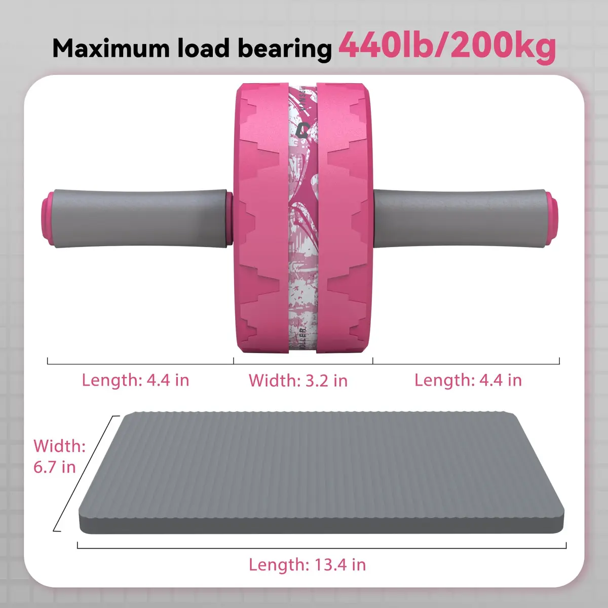 VINSGUIR Ab Roller Wheel for Home Gym, Abs & Core Strength Workout with Knee Pad Set | Portable, Durable & Supportive - view 7