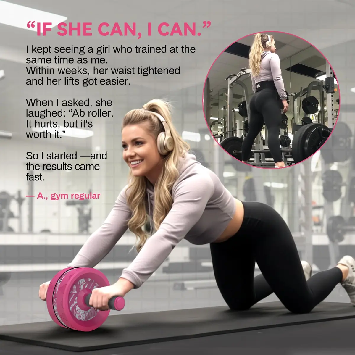 VINSGUIR Ab Roller Wheel for Home Gym, Abs & Core Strength Workout with Knee Pad Set | Portable, Durable & Supportive - view 4