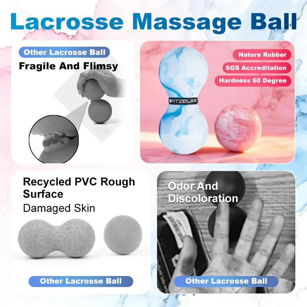 FITZELAR Massage Lacrosse Ball 6.3cm (2.5in) | Myofascial Release for Muscle Pain - view 6