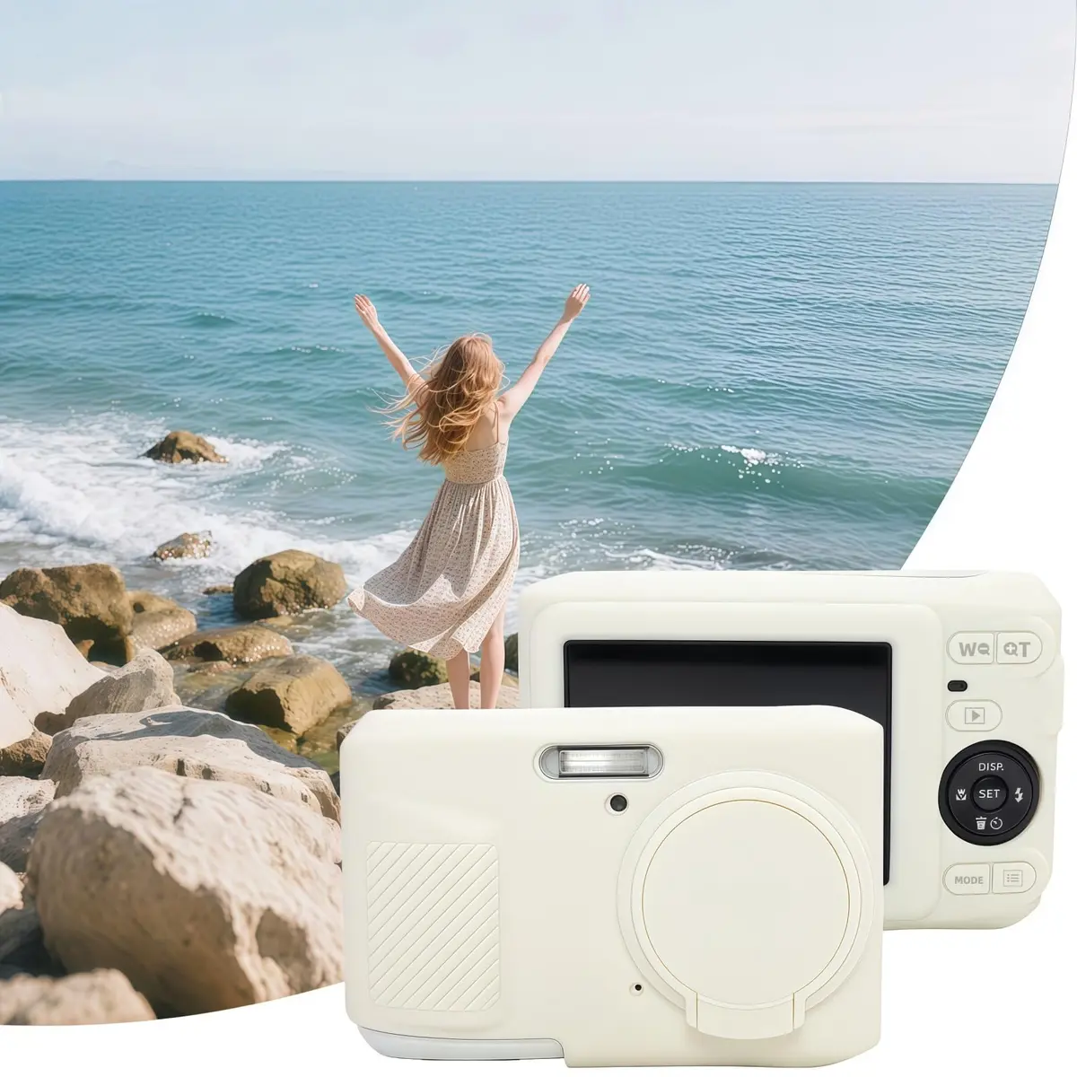 SZHSYJY Case for Kodak PIXPRO FZ45 Camera | Soft Silicone Protection, Misty White - view 6