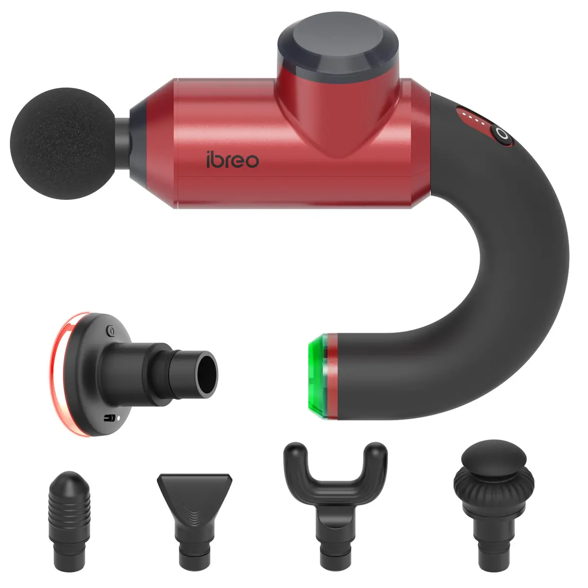ibreo Surge Pro Deep Tissue Massage Gun with Heat | 12mm Amplitude, 4 Speeds, 6 Heads for Pain Relief - main product image