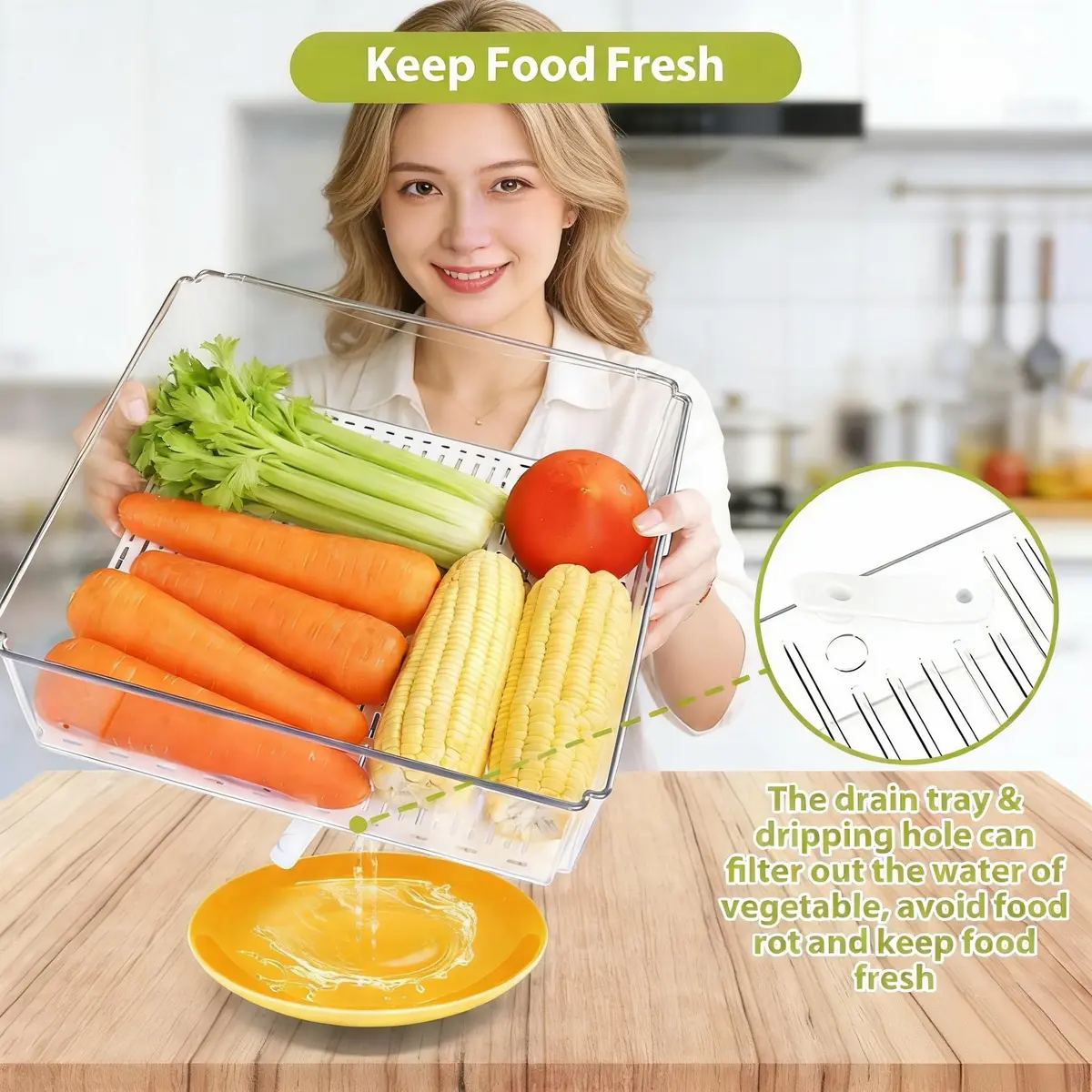 ZIJUND Food Storage Container Set with Lids | Stackable BPA-Free Clear Plastic Bins for Fridge & Pantry (4 Pack, 6.5L) - view 6