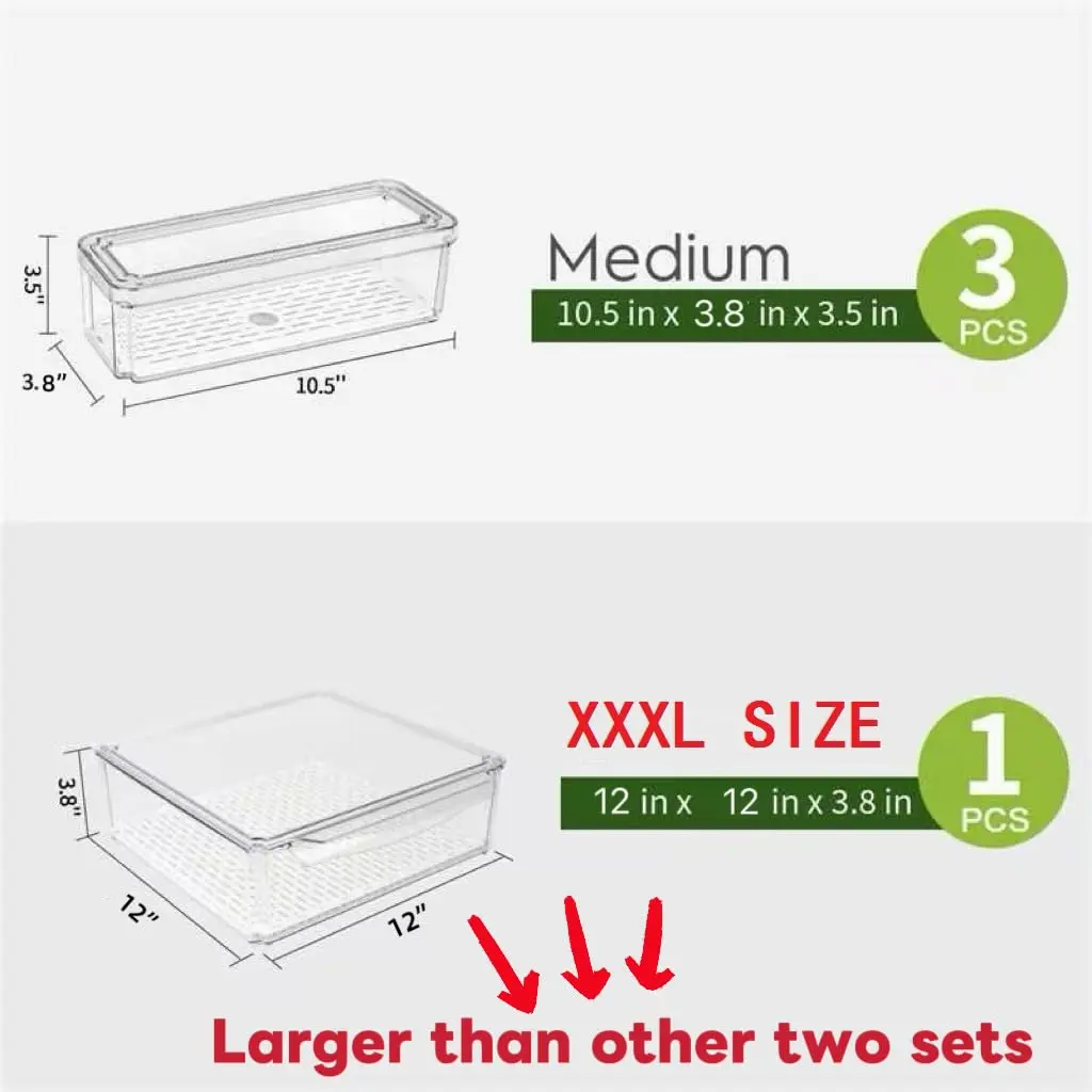 ZIJUND Food Storage Container Set with Lids | Stackable BPA-Free Clear Plastic Bins for Fridge & Pantry (4 Pack, 6.5L) - view 2