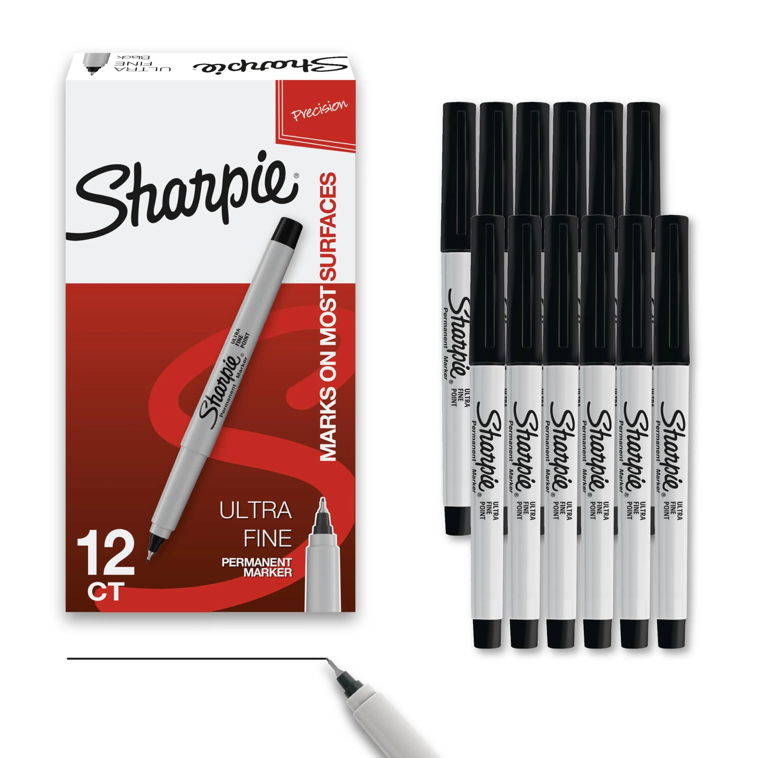 Sharpie Black Ultra Fine Point Permanent Markers, 288 Count (Pack of 24) | Fade Resistant Artist Marker - main product image