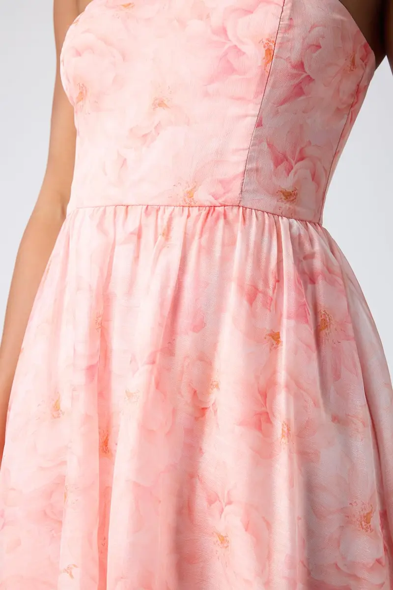 Lulus Alana Tiered Women's Printed Maxi Dress, Peach Multi, Medium | Elegant flowy summer dress for women - view 2