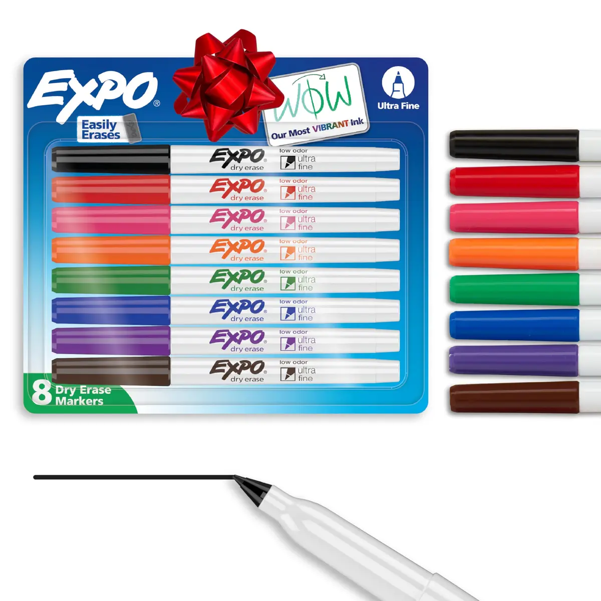 EXPO Low Odor Dry Erase Markers, Assorted Colors, Ultra Fine Tip, 48 Count (6 Packs of 8) | Whiteboard, Calendar, Organization, School Supplies - main product image