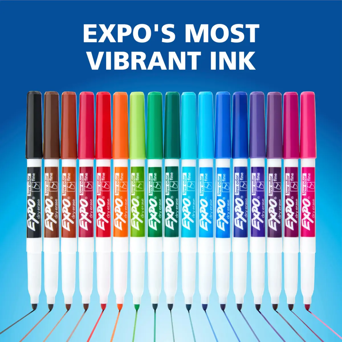 EXPO Dry Erase Markers Kit Fine Tip Assorted Colors 28 Count (Pack of 4) | Includes Eraser & Cleaner - view 6