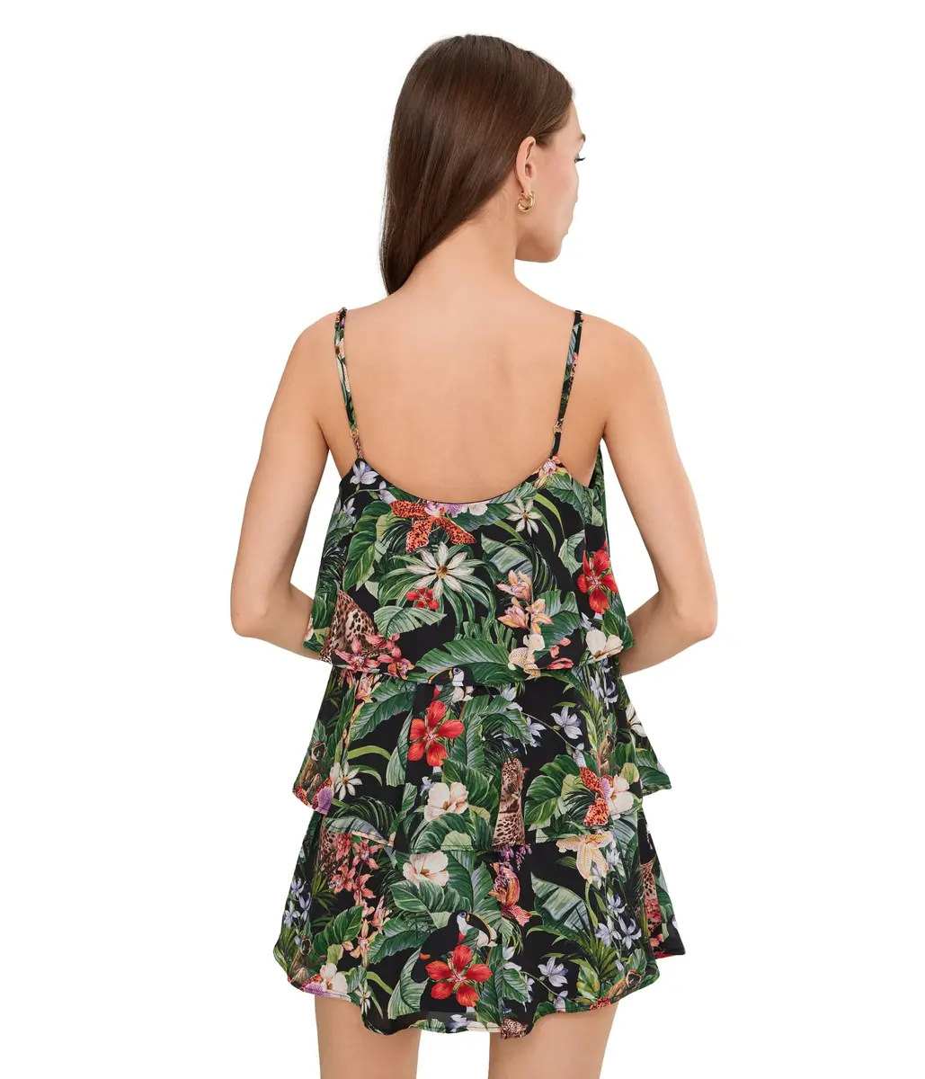 Show Me Your Mumu Suarez Ruffle Dress Jungle Mirage | Polka Dot Satin, X-Large - view 4
