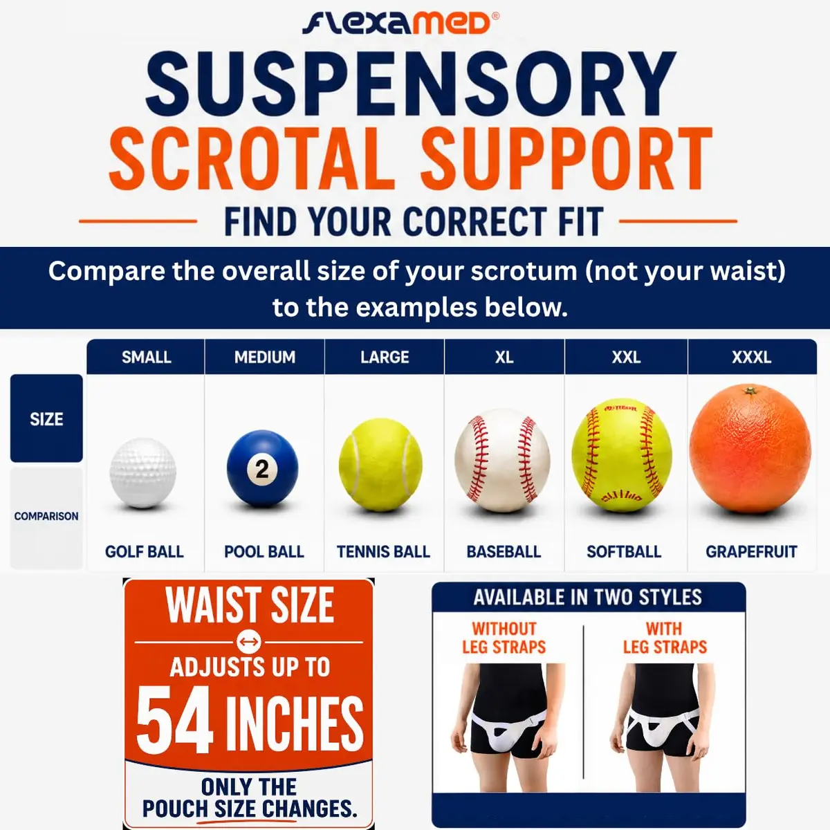 FlexaMed Suspensory Scrotal Support with Leg Straps - Large | Adjustable Support for Testicular Discomfort - view 4