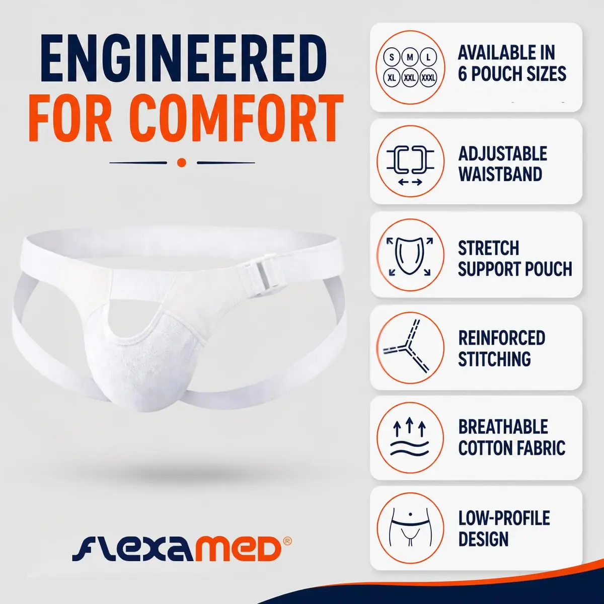 FlexaMed Suspensory Scrotal Support with Leg Straps - Large | Adjustable Support for Testicular Discomfort - view 3