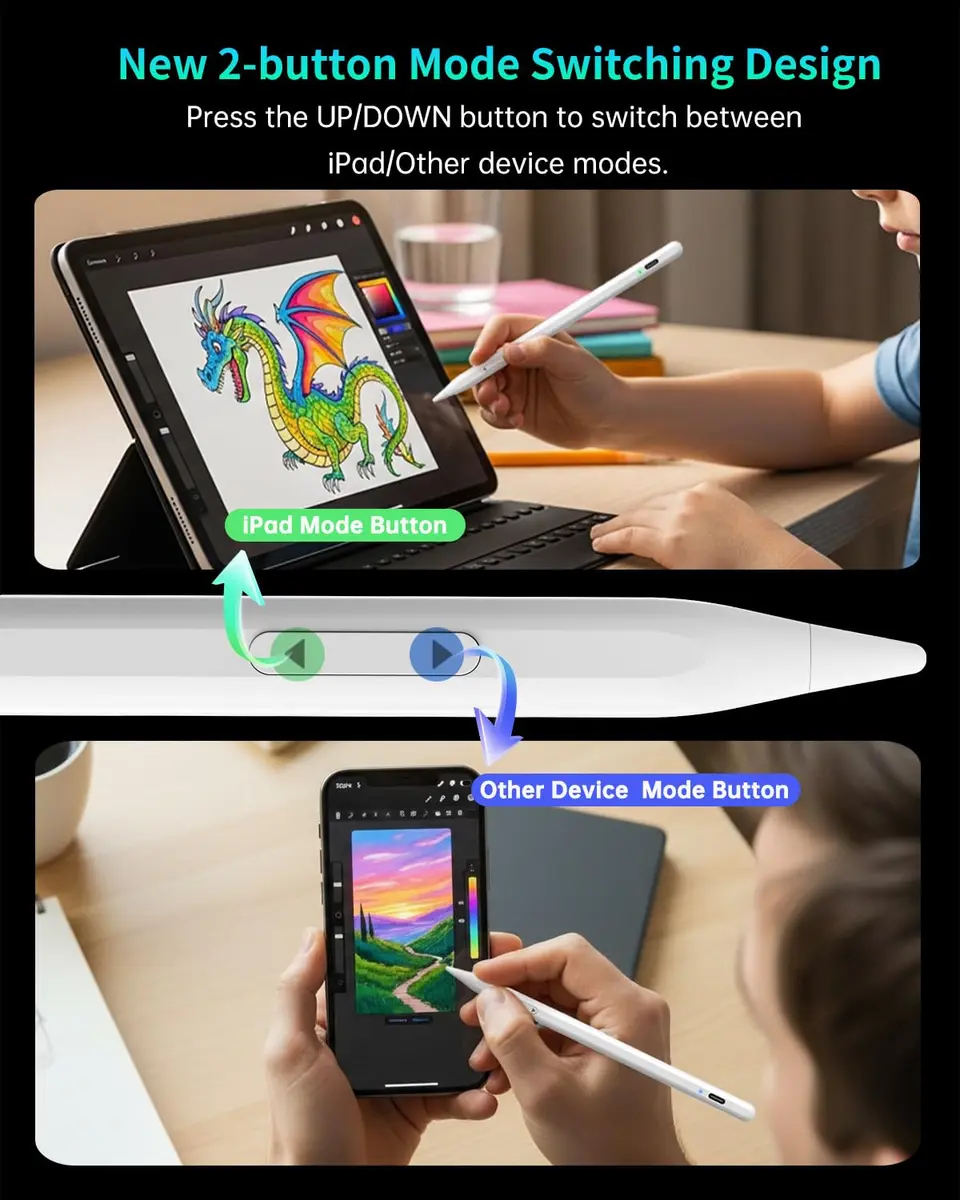 MEKO Dual-Mode Active Stylus Pen for iPhone & Android & iPad | High Precision, Fast Charge, Universal Compatibility - view 3