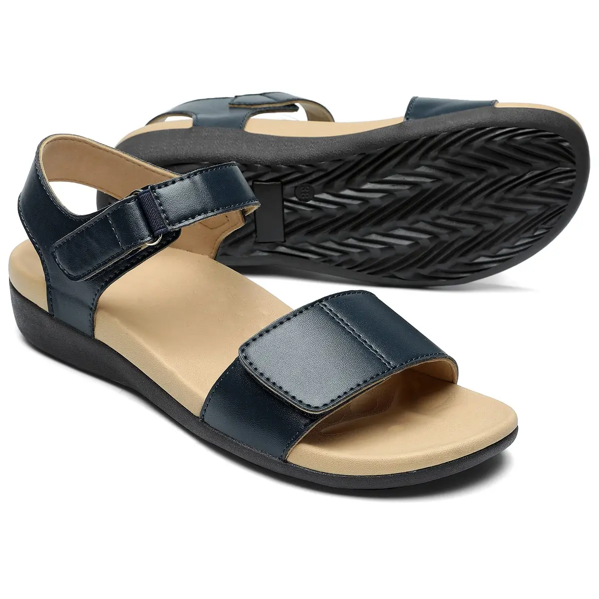 MEGNYA Arch Support Slides for Women Size 10 | Durable Summer Sandals with Adjustable Buckle - main product image