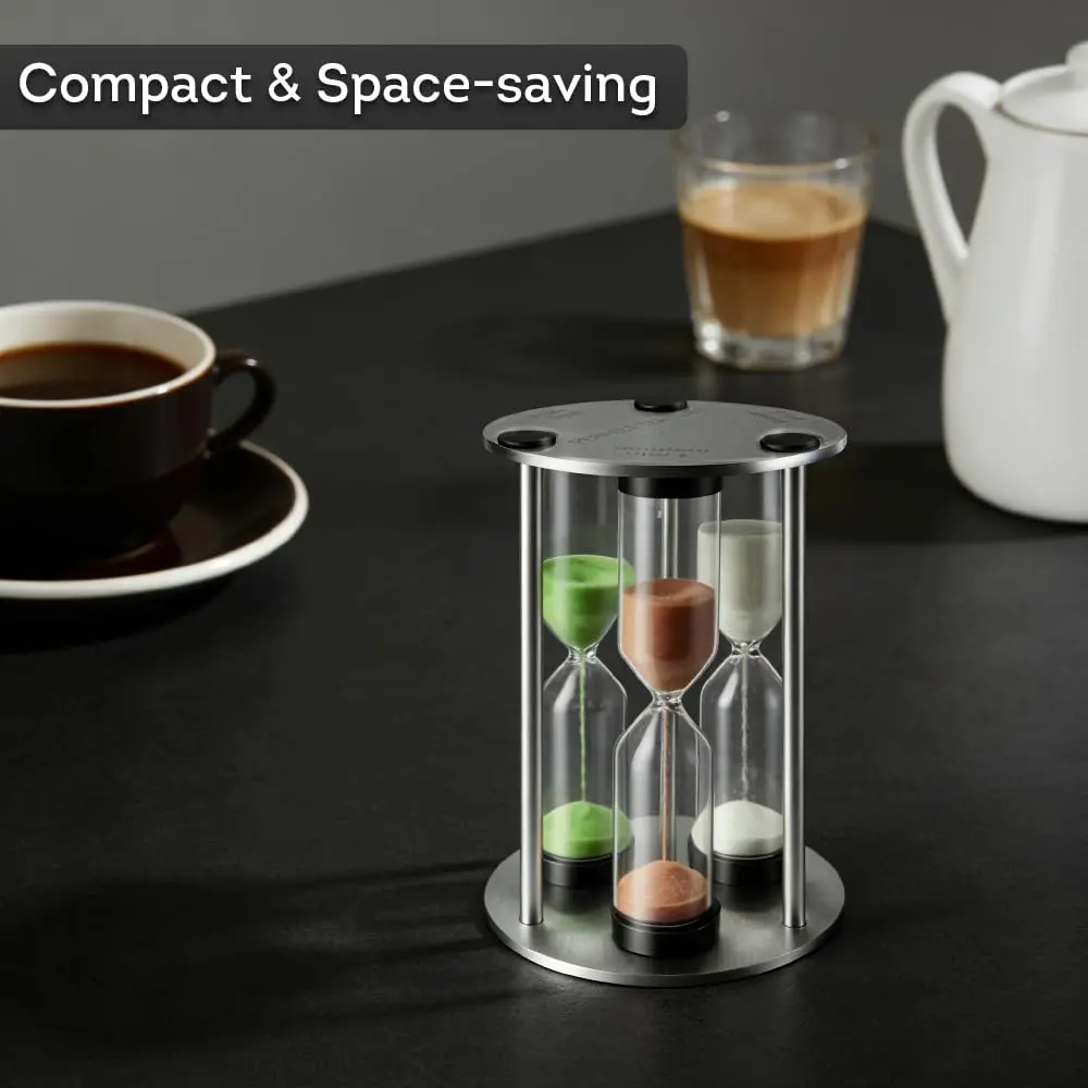 Lily's Home 3.5" Tall 3-in-1 Tea Timer with Brushed Stainless Steel Frame | Perfect for Precise Brewing - view 4