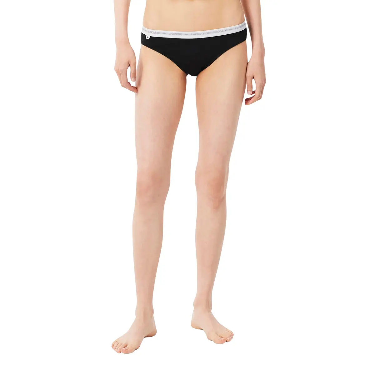 Lacoste Women's Cotton Stretch Briefs 3-Pack Black | Classic Comfort & Heritage - view 2