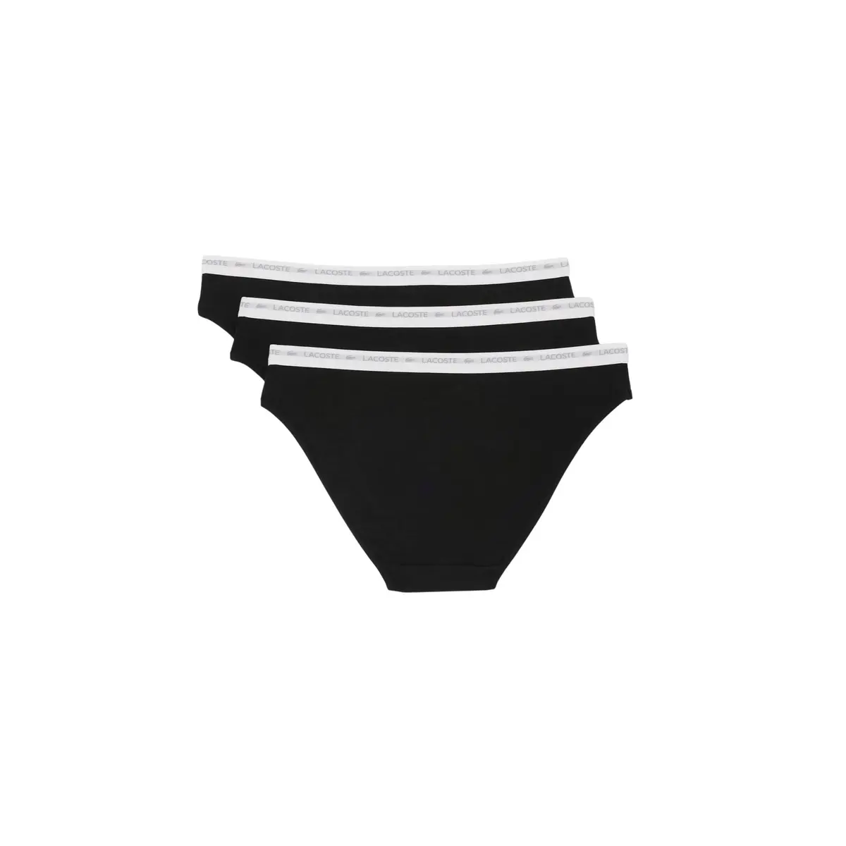 Lacoste Women's Cotton Stretch Briefs 3-Pack Black | Classic Comfort & Heritage - view 4