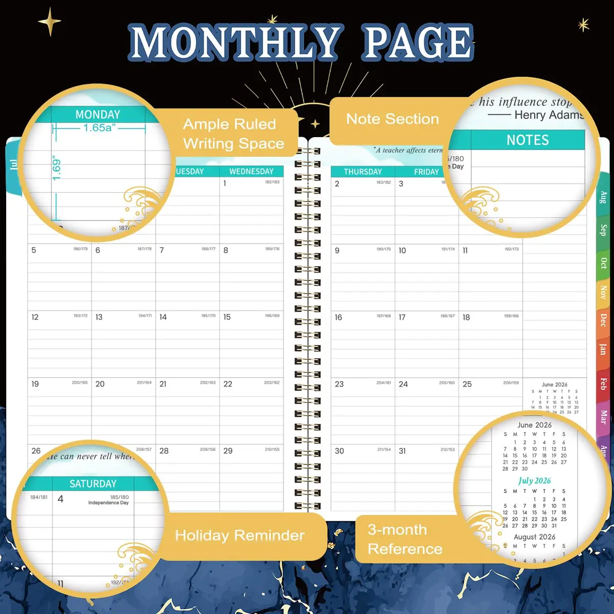 MaaIbok Teacher Planner 2026-2027 | Academic Lesson Planner, July 2026 - June 2027, 8.5'' x 11'' - view 4