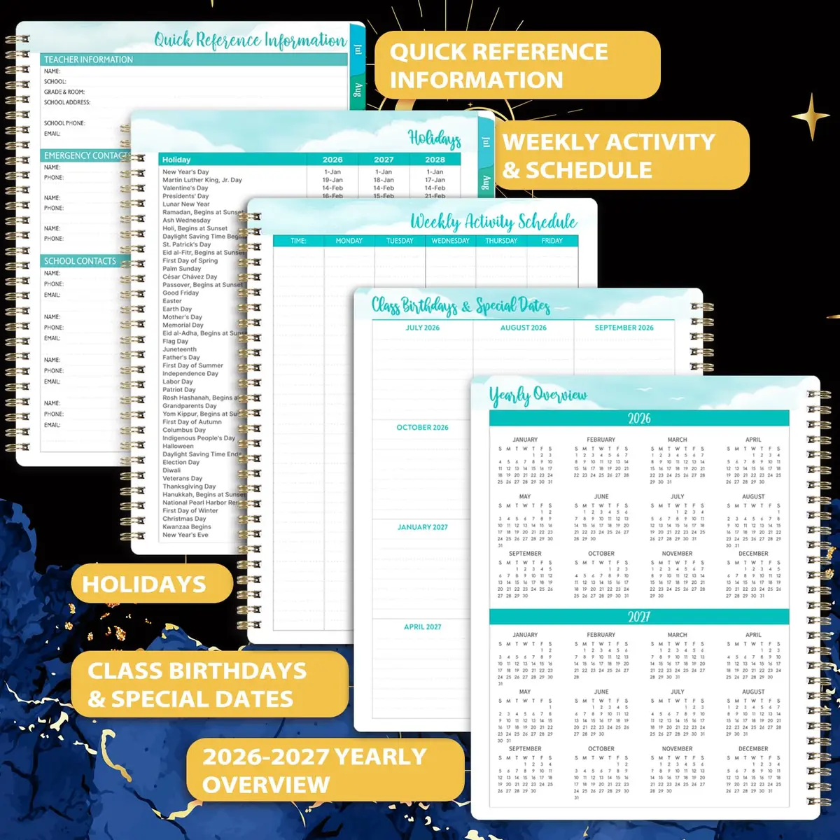 MaaIbok Teacher Planner 2026-2027 | Academic Lesson Planner, July 2026 - June 2027, 8.5'' x 11'' - view 5